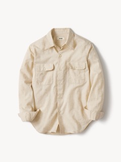 Heather Oat Breeze Cotton Linen Ls Shirt